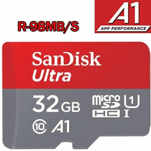 Sandisk card memorie sandisk secure digital micro 32gb cl10 uhs-i u1 a1 (98mb/s) ultra androi + adaptor sd