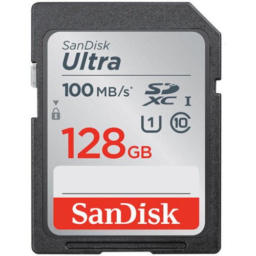 Sandisk card memorie sandisk ultra r100 sdxc, 128gb, uhs-i u1, class 10 (sdsdunr-128g)