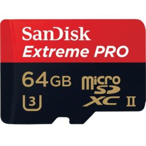 Sandisk sandisk extreme pro microsdxc 64 gb 275mb/s class 10 u3 uhs-ii + adapter usb 3.0