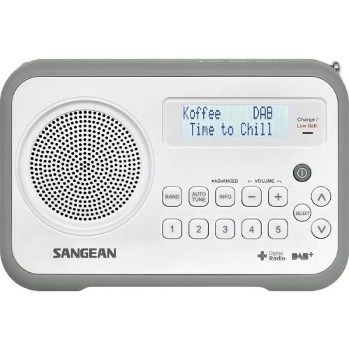 Sangean radio sangean dpr-67, alb/gri