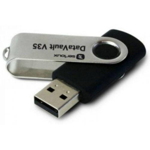 Serioux usb flash drive serioux 64 gb datavault v35, usb 2.0, black, swivel