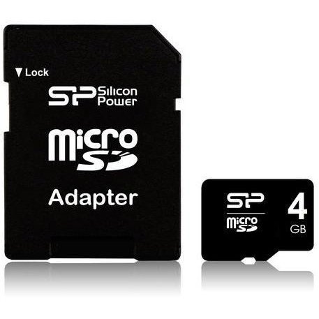 Silicon power Silicon power card de memorie silicon power microsdhc 4gb + adapter cl4