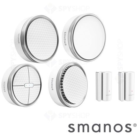 Smanos kit sistem de alarma wireless. diy smanos k1, include: hub, 1 sirena interior, 2 senzor fereastra, 1 detector miscare, 1 tastatura