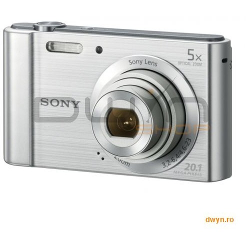 Sony camera foto sony cyber-shot w800 silver, 20.1 mp, senzor ccd, zoom optic 5x, steady shoot, ecran 2.7
