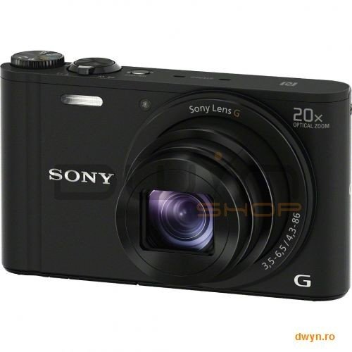 Sony camera foto sony cyber-shot wx350 black, 18.2 mp, senzor cmos exmor r, 20x optical zoom, oss si foca
