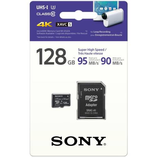 Sony sony srg1uz 128gb sdhc/sdxc class10 uhs-i microsd + adaptor
