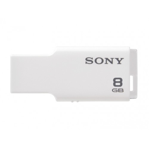 Sony usb flash drive sony 8gb, microvault usm-r, usb 2.0, indicator led, forma compacta, alb