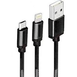 Spacer cablu de date, dual, usb2.0 to lightning+microusb, 1m, 2a, spacer, spdc-dualdcc