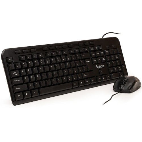Spacer kit tastatura si mouse usb spacer spds-1691, negru