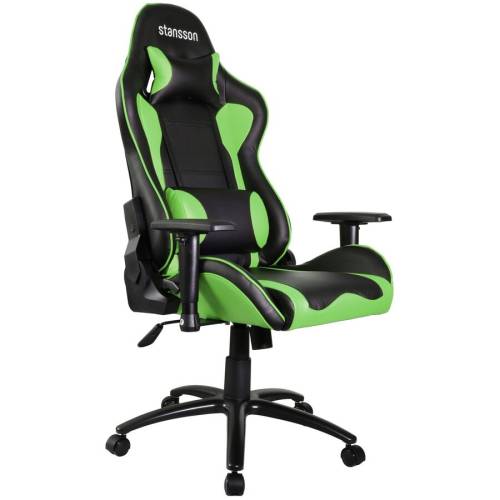 Stansson scaun ergonomic gamer stansson uce504be negru/verde