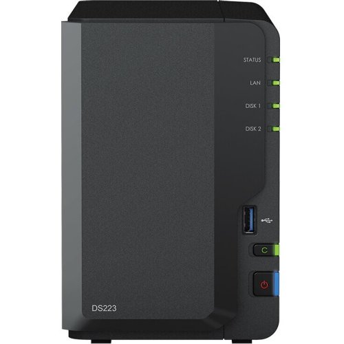 Synology network attached storage synology ds223, realtek rtd1619b 1.7ghz, 2-bay, 2gb