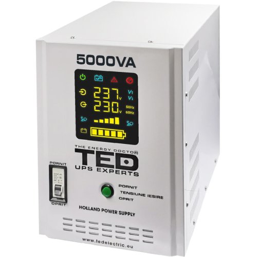 Ted electric Ted electric ups 5000va/3500w runtime extins utilizeaza doi acumulatori (neinclusi) ted ups expert ted001689