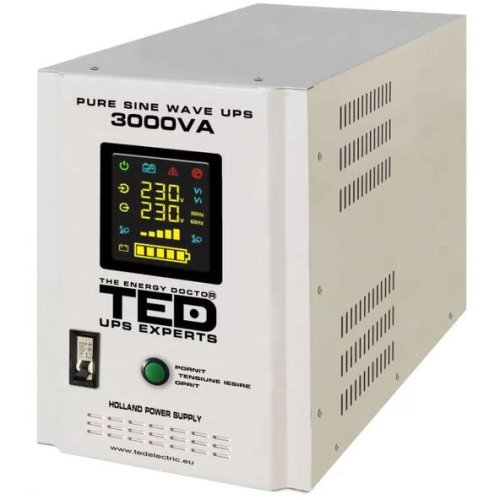 Ted electric ups ted electric ted001672, 3000va, 2100w, alb