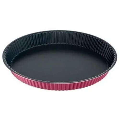 Tefal forma pentru tarte rotunda tefal j5558302, d27, suprafata antiaderenta,aluminiu, negru / roz