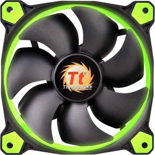 Thermaltake thermaltake riing 12 high static pressure 120mm green led three fans pack