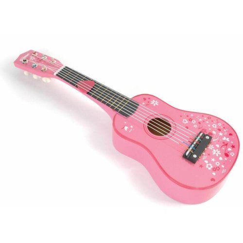 Tidlo chitara pentru copii din lemn - roz