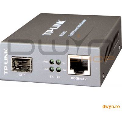 Tp-link convertor rj45 1000m la slot sfp 1000m cu suport module minigbic, montabil in sasiu, tp-link 'mc220l