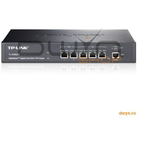 Tp-link router 2 wan + 2 lan + 1 lan/dmz port, 1 port consola, gigabit, suporta protocoale vpn: ipsec/pptp/l