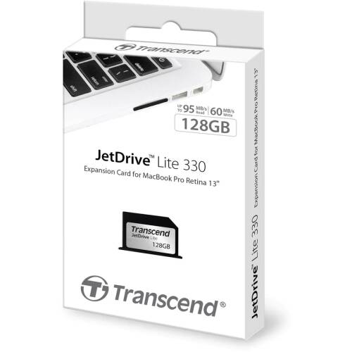 Transcend card de memorie transcend 128gb jetdrive lite 330 extensie de memorie pentru macbook pro 13