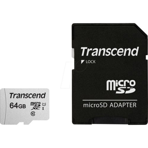 Transcend card de memorie transcend usd300s, microsdxc, 64 gb, 95 mb/s citire, 45 mb/s scriere, clasa 10 uhs-i u1 + adaptor sd
