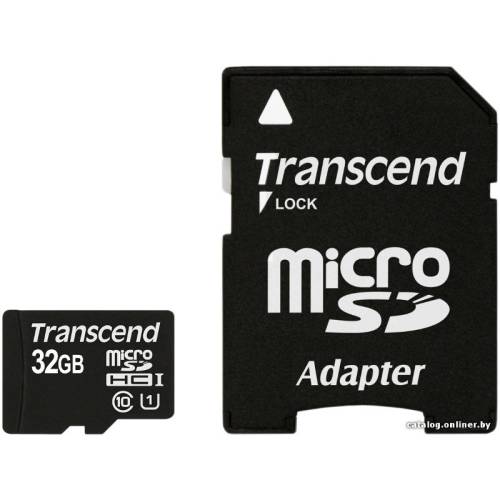 Transcend card memorie transcend micro sdhc 32gb class 10 + adaptor sd