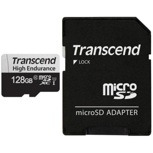 Transcend transcend card de memorie 128gb microsd with adapter u1, high endurance