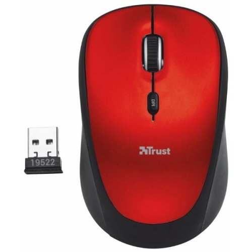 Trust mouse wireless laptop trust yvi red, roșu/negru