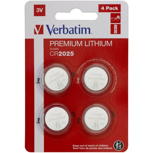 Verbatim baterii verbatim, lithium, cr2025, 3v, 4buc, 49532