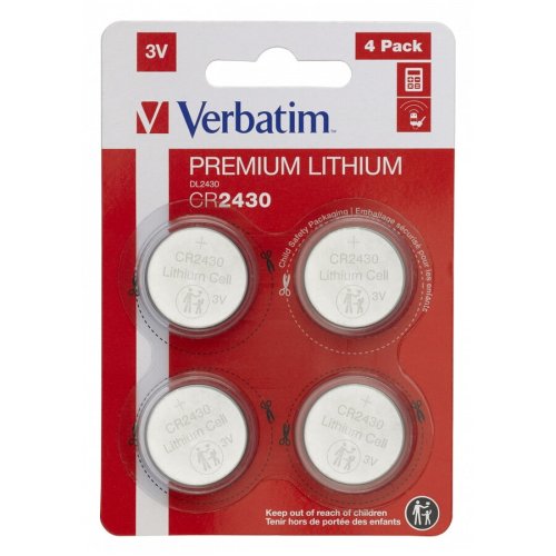 Verbatim baterii verbatim, lithium, cr2430, 3v, 4buc, 49534