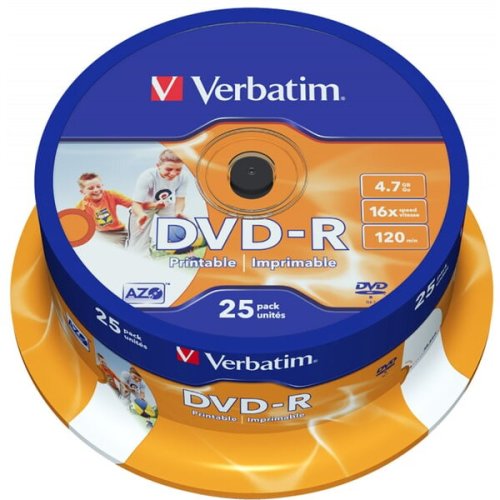 Verbatim dvd-r verbatim 43538, 16x, 4.7gb, 25buc - cake