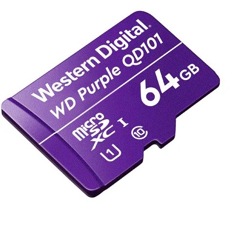 Western digital card microsd 64gb seria purple ultra endurance - western digital wdd064g1p0c