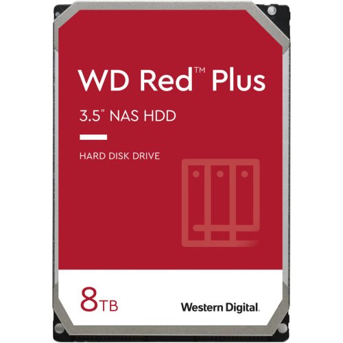Western digital hard disk western digital red plus nas 8tb, sata3, 256mb, 3.5inch, bulk