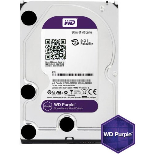 Western digital hdd sata 3tb 6gb/s 64mb/purple wd30purz wdc