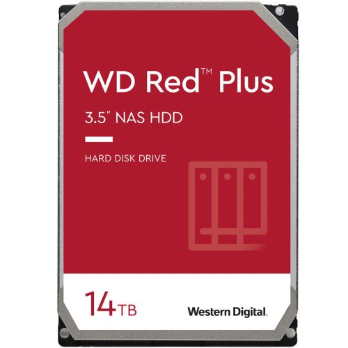Western digital hdd wd red™ plus 14tb, 7200rpm, 512mb cache, sata-iii