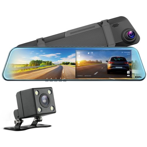Xblitz camera auto dvr xblitz mirror view, dual fata/spate, oglinda lcd 5.0″, full hd, negru