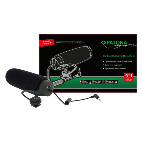 Microfon patona premium include microfon cu clips pentru camera video dslr și smartphone- 9876