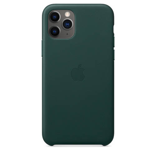 Capac protectie spate apple leather case pentru iphone 11 pro forest green