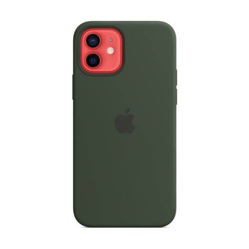 Capac protectie spate apple silicone case magsafe pentru iphone 12 / iphone 12 pro cypress green