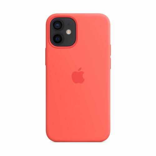 Capac protectie spate apple silicone case magsafe pentru iphone 12 mini pink citrus