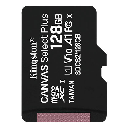 Card de memorie kingston canvas select plus 128gb microsd uhs-i