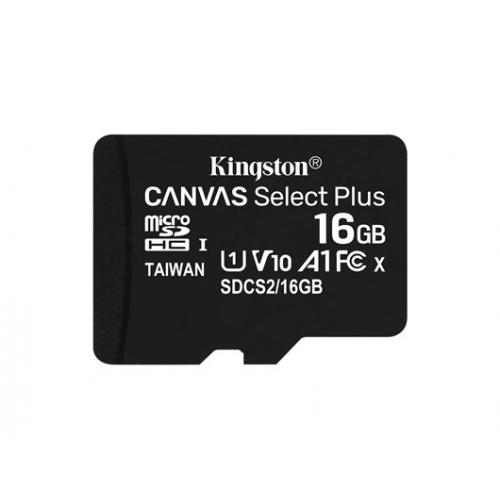 Card de memorie kingston canvas select plus 16gb microsd uhs-i