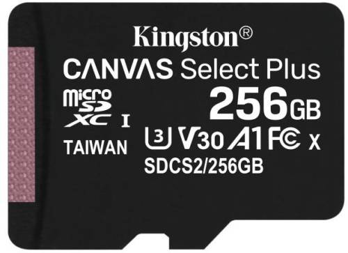 Card de memorie kingston canvas select plus 256gb microsd uhs-i