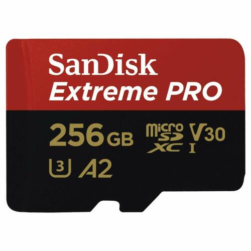Card de memorie sandisk extreme pro micro sdxc 256gb uhs-i v30 cl10