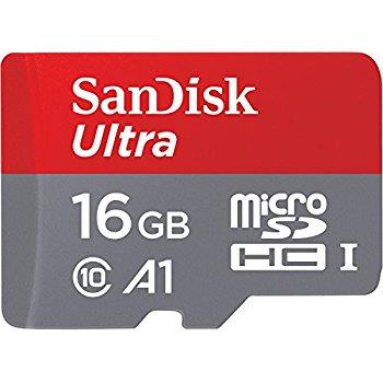 Card de memorie sandisk microsdhc ultra 16gb cl10 a1 uhs-i + adaptor sd