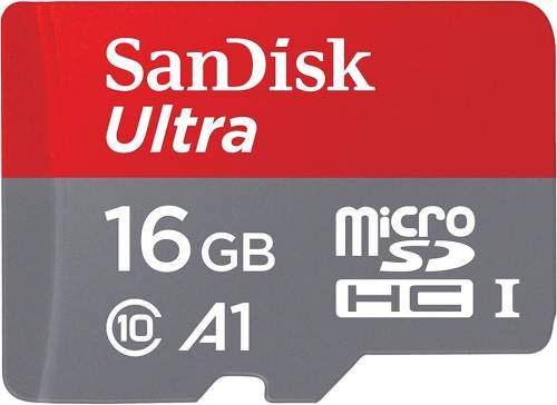 Card de memorie sandisk microsdhc ultra android 16gb cl10 a1 uhs-i + adaptor sd