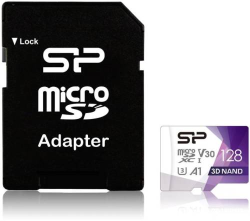 Card de memorie silicon power superior pro 128gb micro sdxc clasa 10 uhs-i u3 + adaptor