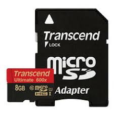 Card de memorie transcend ts8gusdhc10u1 microsd 8gb class 10 uhs-i 600x + adaptor