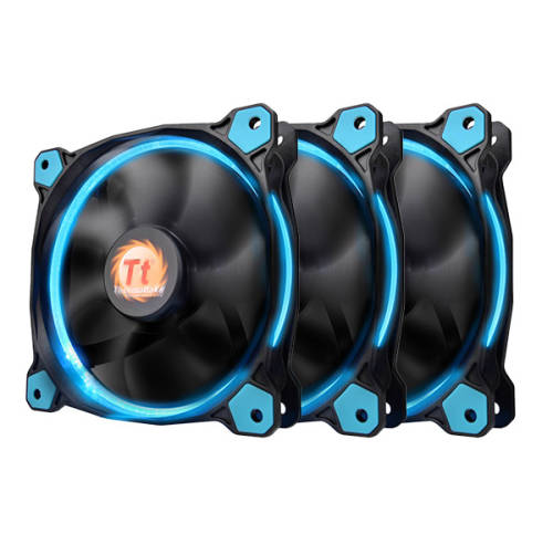 Cooler thermaltake riing 12 high static pressure 120mm blue led three fans pack