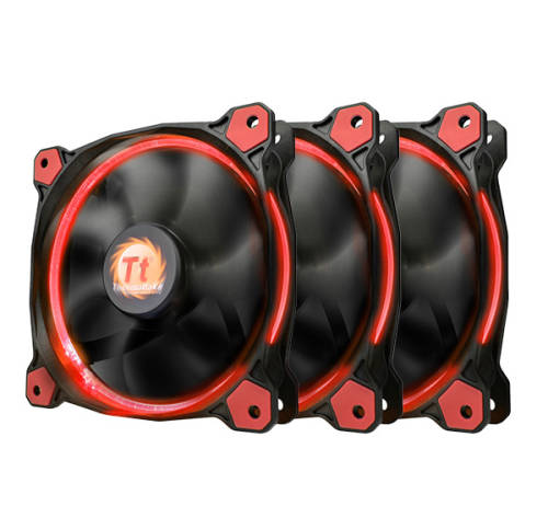 Cooler thermaltake riing 12 high static pressure 120mm red led three fans pack