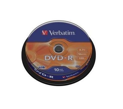 Verbatim Dvd-r 16x 4.7gb azo matt spindle 10